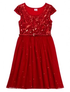 red sequin party dress