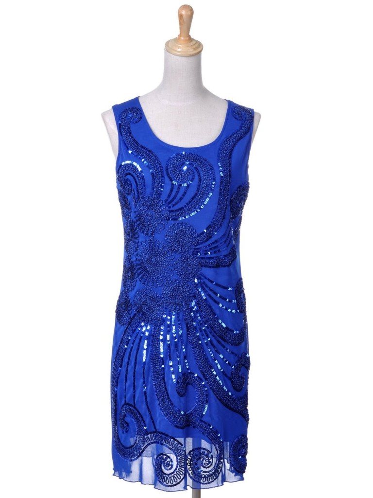 blue flapper dress